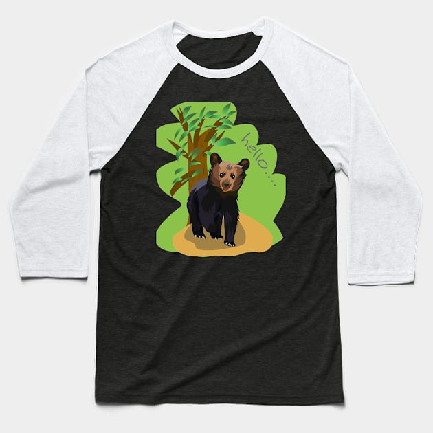 Little cute bear Baseball T-Shirt by Fadmel